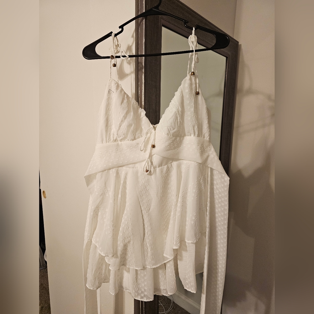 White Flowy Romper